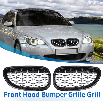 Front Hood Bumper Grille Grill Diamond Star for BMW 5 Series (2004-2009)