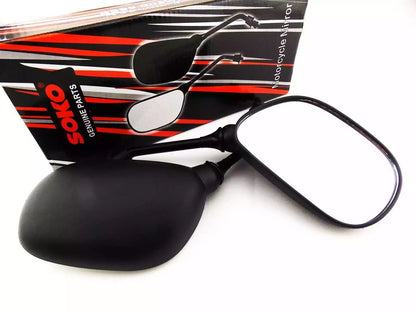 Black Oval Soko Rear View Mirrors for Yamaha TW200 (1987-2015)