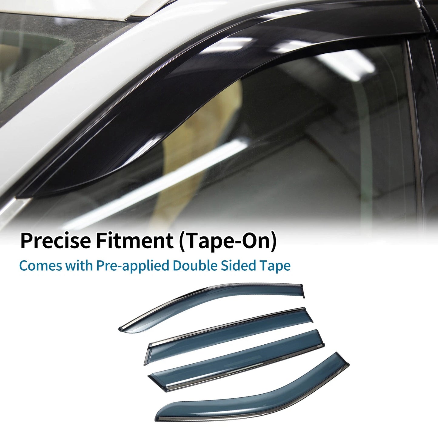 Window Deflectors 1 Set for Kia Sorento (2021-2024) Side Vent Visors Black