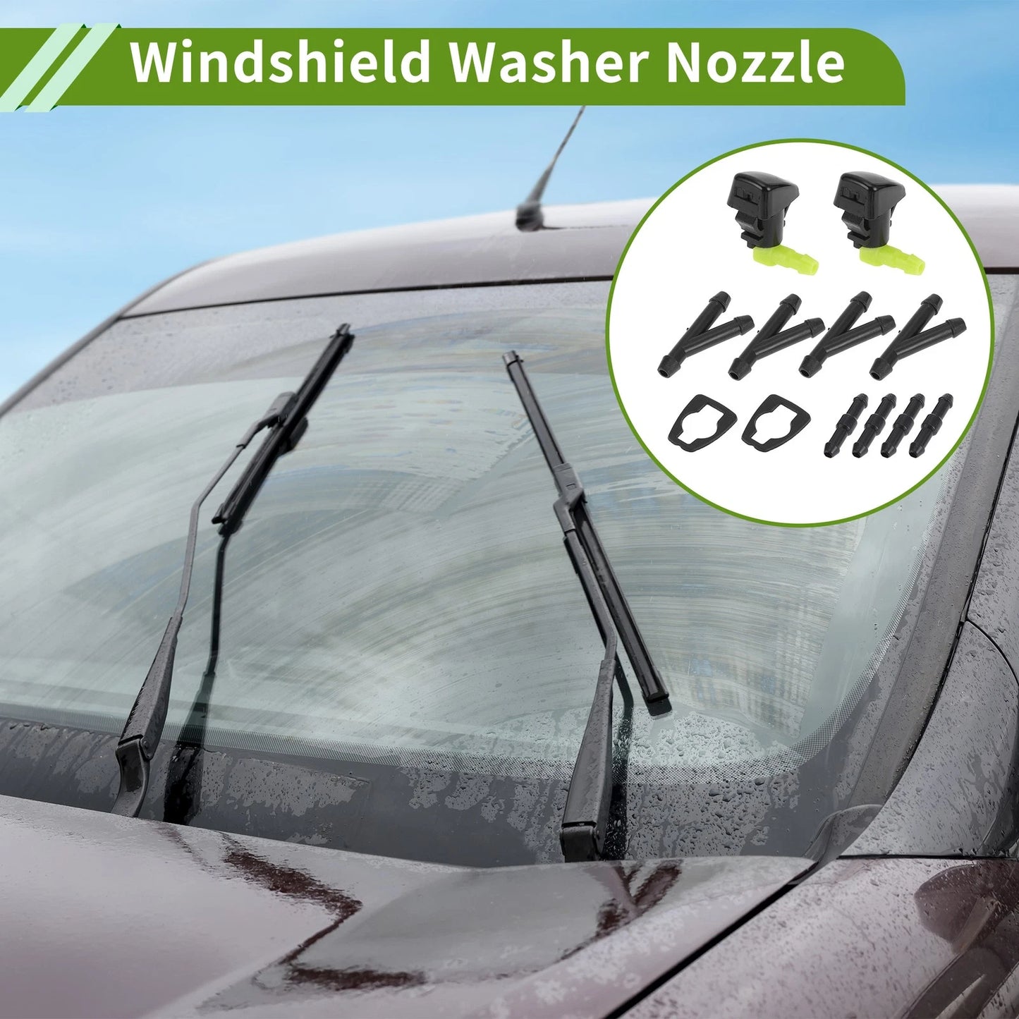 Windshield Washer Nozzle & Hose Connector for Chrysler (2011-2016)