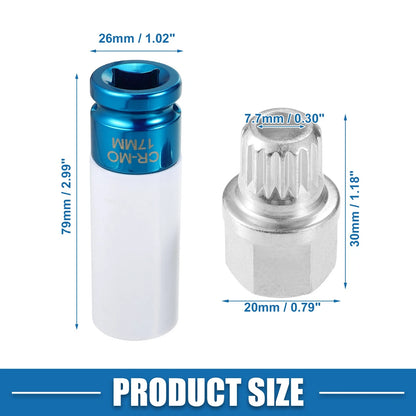 34/18PT Wheel Lock Lug Nut Kit with Socket Protector for BMW