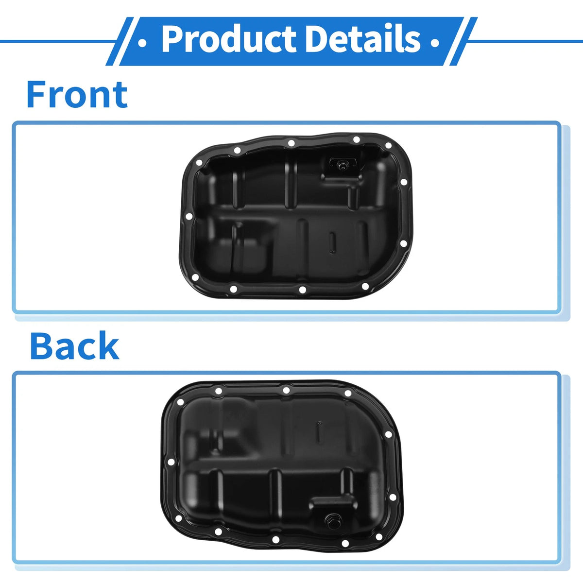 Engine Oil Pan for Toyota Corolla (2017-2023) - 1 x Steel Black