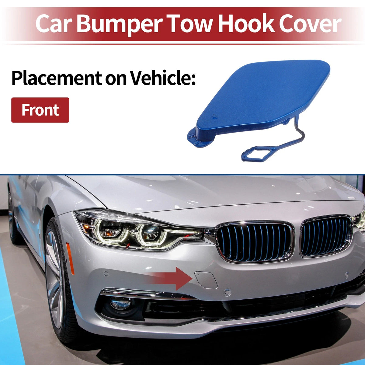 Bumper Tow Hook Cover for BMW 320i 2016-2018 - Blue 1 x Cover