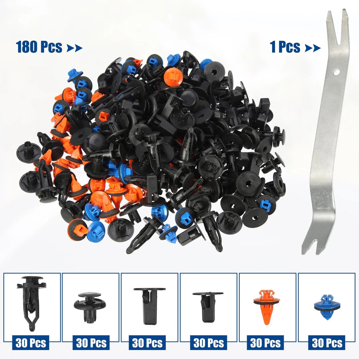 180 Pcs Retainer Fastener Clip Rivet Kit for Toyota 4Runner (2003-2023)