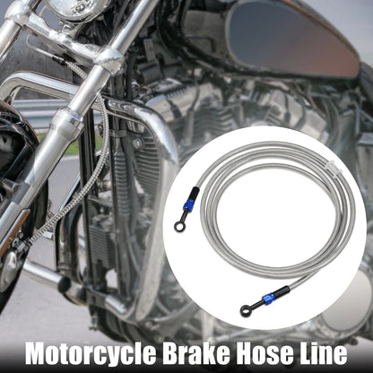 90 Degree Brake Hose 240cm Silver Tone for Motorcycle