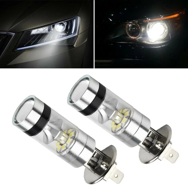 2x / 6000K White / H1 LED Fog DRL Driving Headlight Bulbs for Car Auto