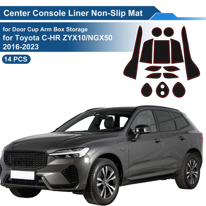 Car Non-Slip Mat 14 Pcs for Toyota C-HR (2016–2023)