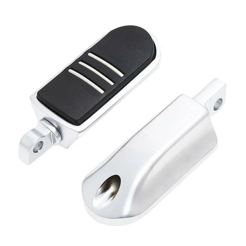 Satin Chrome Footpegs for Harley Touring Limited Softail Fatboy Sportster