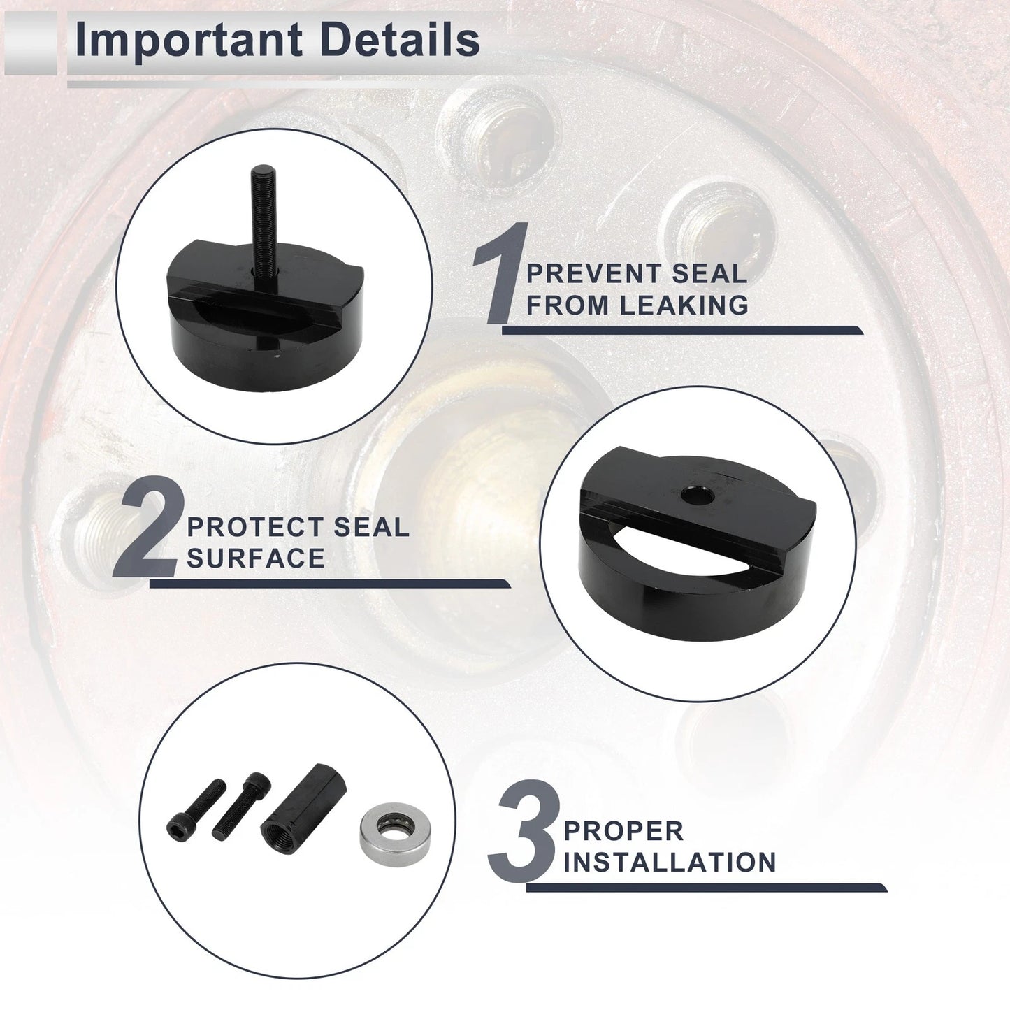 Crankshaft Rear Main Seal Installer Tool for Ford 4.5L 6.0L 6.4L (2003-2010)