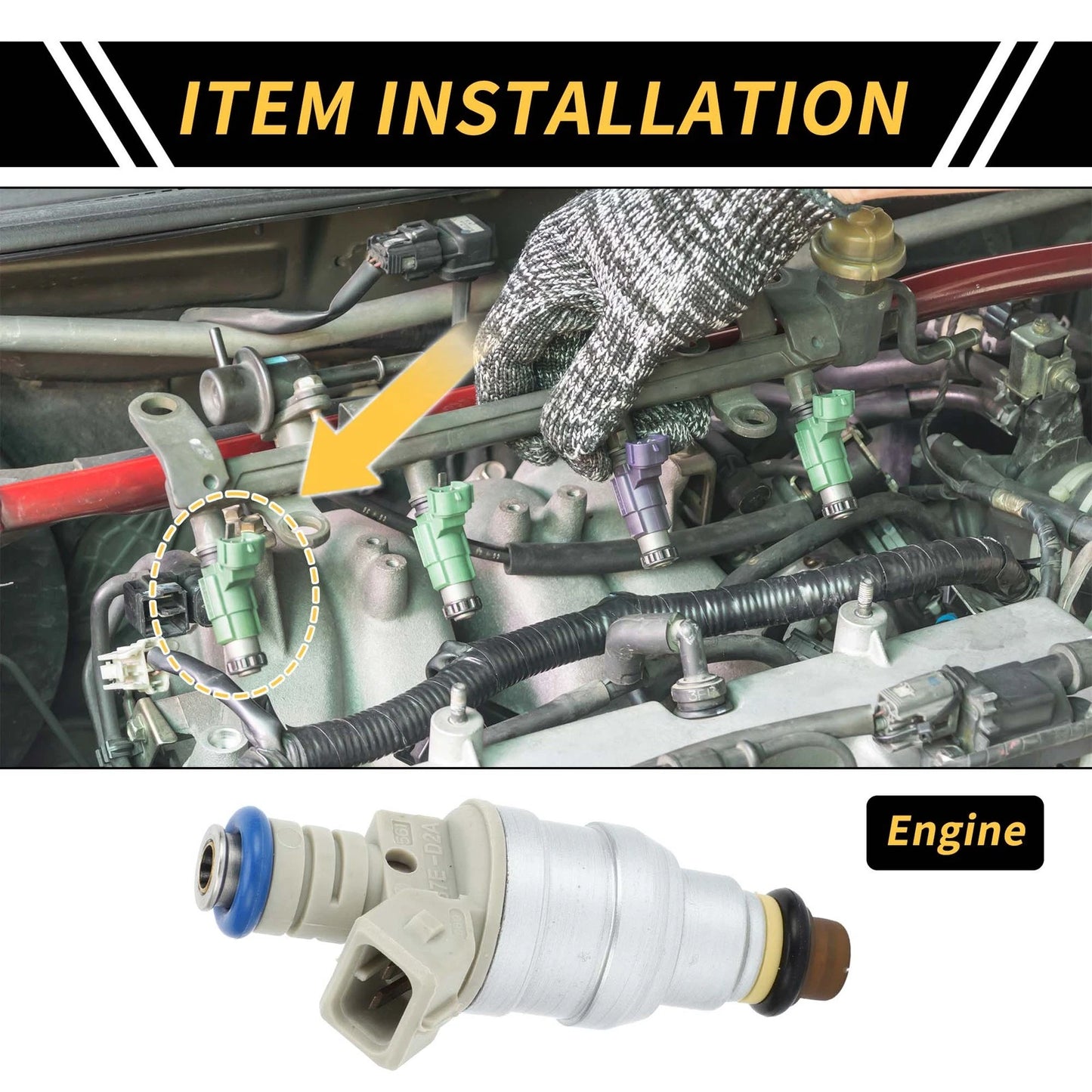 Fuel Injector 4 Holes for Ford Ranger (1985-2001) Silver Tone Beige 1 x
