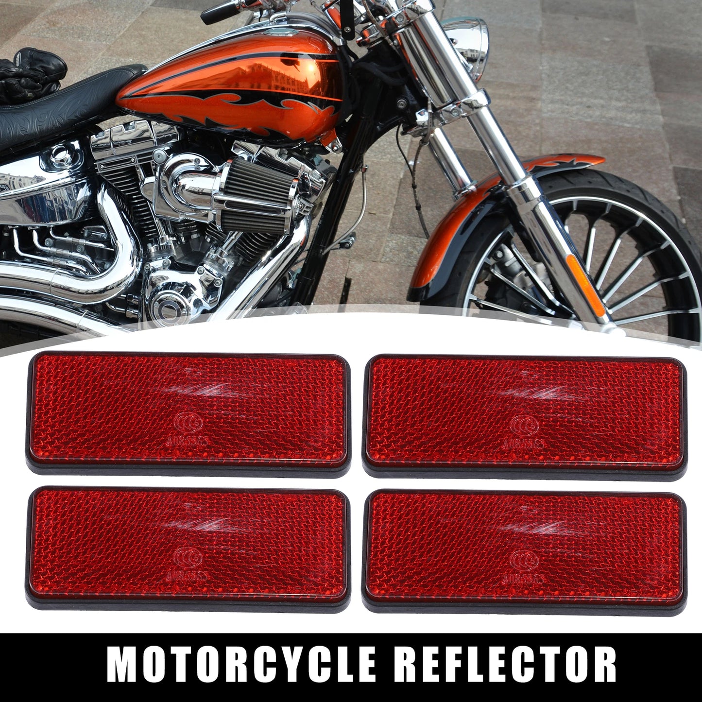 4pcs 87.5mm Reflective Warning Reflector for Motorcycle