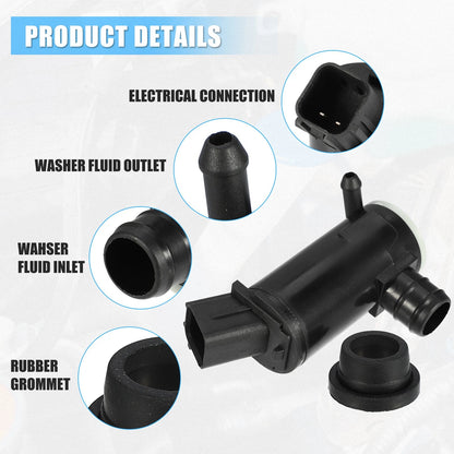 Windshield Washer Pump for Kia K900 (2015-2018) - 1 Pcs Black