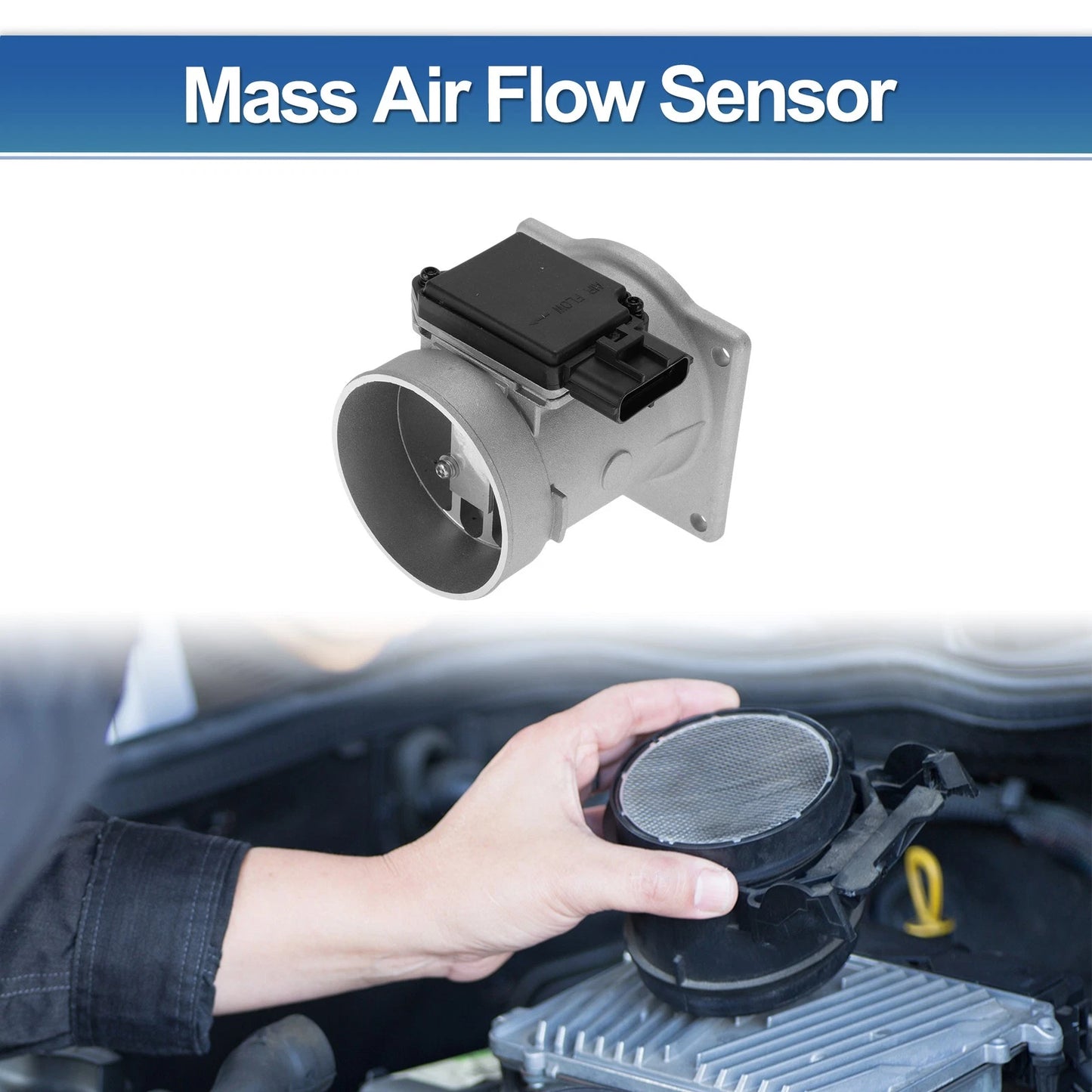 Mass Air Flow Sensor Assembly for Ford F-350 (2000-2007) - 1 x Plastic Metal