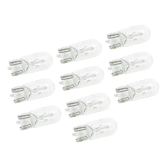 10 x T10 168 194 White Halogen Bulbs for Instrument Panel Dash Lights