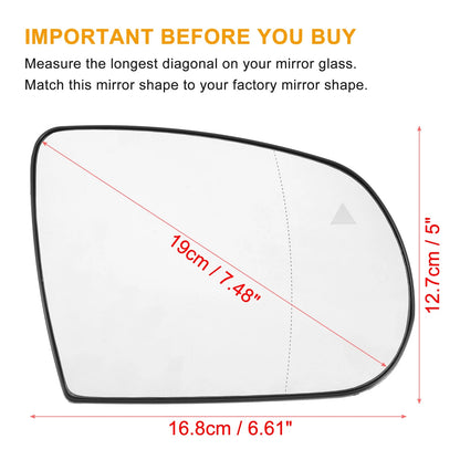 Heated Right Side Mirror Glass Replacement for Jeep Cherokee (2014-2019)