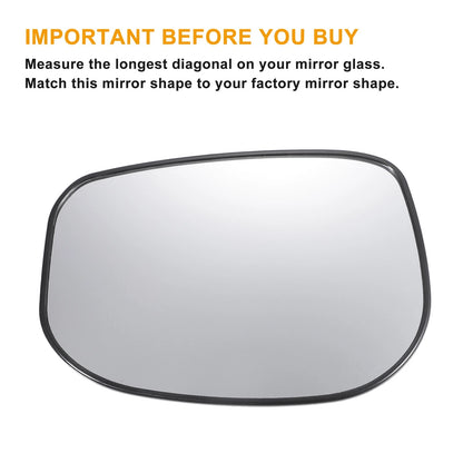 Left Side White Mirror Glass w/ Back Non-heated for Honda Fit Jazz (09-13)