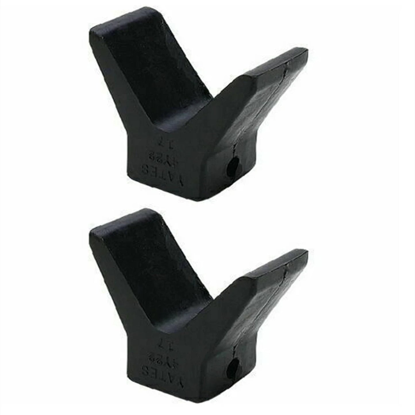 2 Pack 2" Mounting Width Boat Trailer Black Molded Rubber V Bow Stops
