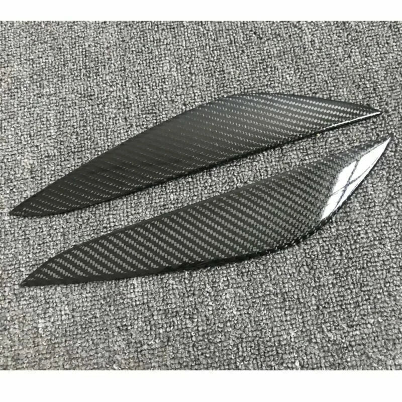 2 x Black Carbon Fiber Fog Light Trim Eyelids for Tesla Model 3 (2017-2024)