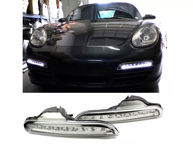 Fog Light 2 x LED DRL Bumper Lamp Clear for Porsche Boxster (2005-2008)