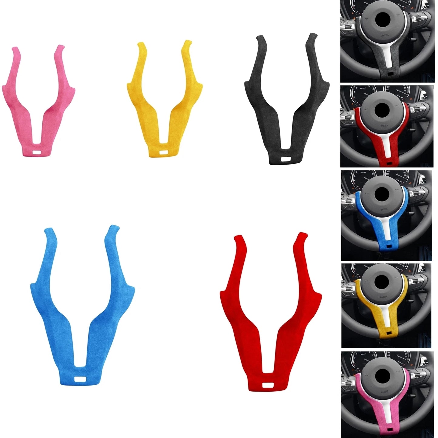 1x Blue Leather Steering Wheel Cover Trim for BMW F20 F22 F30 F32 F10 F15 (2011-2020)