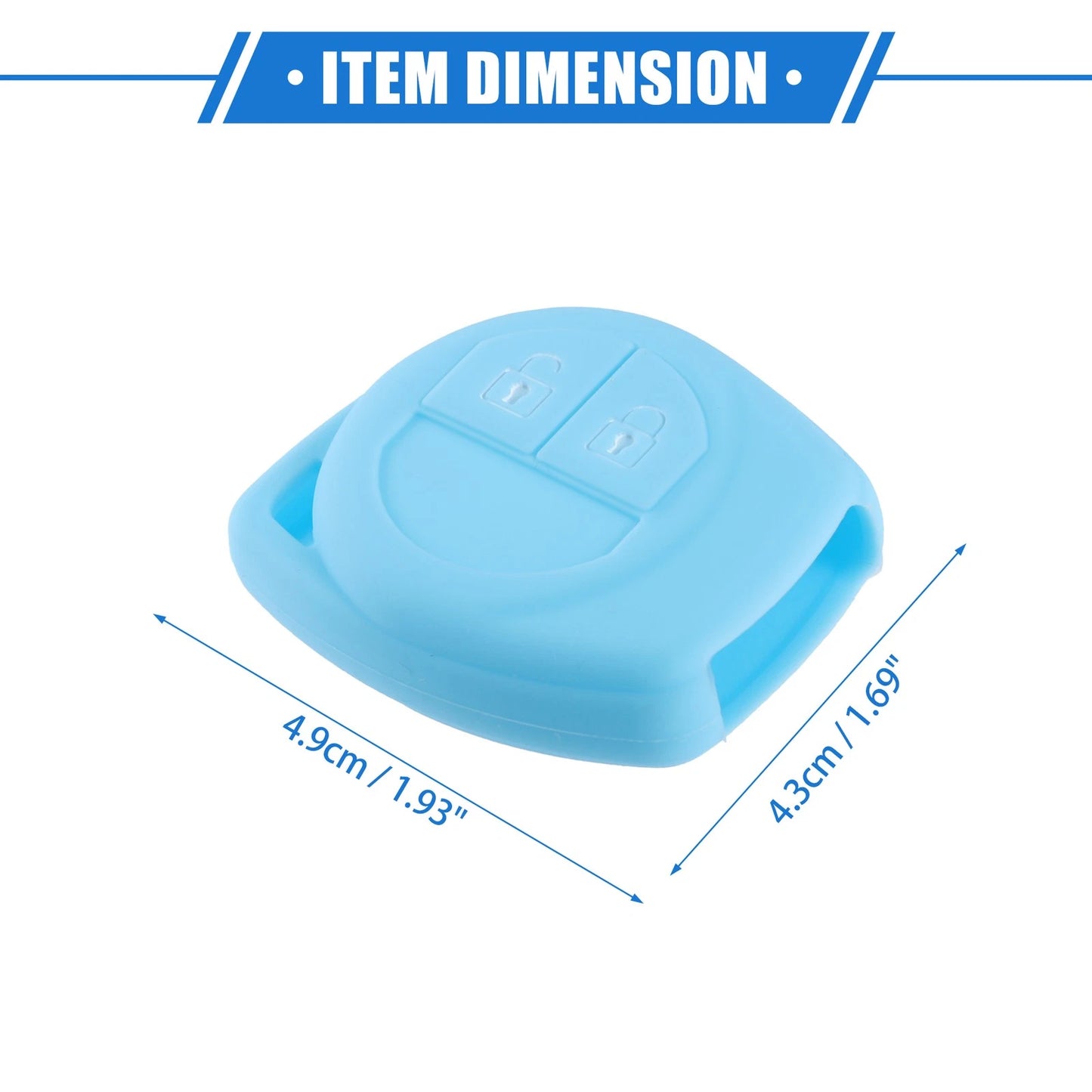 Car Remote Key Fob Case Protectors for Suzuki 2 Button Silicone Sky Blue