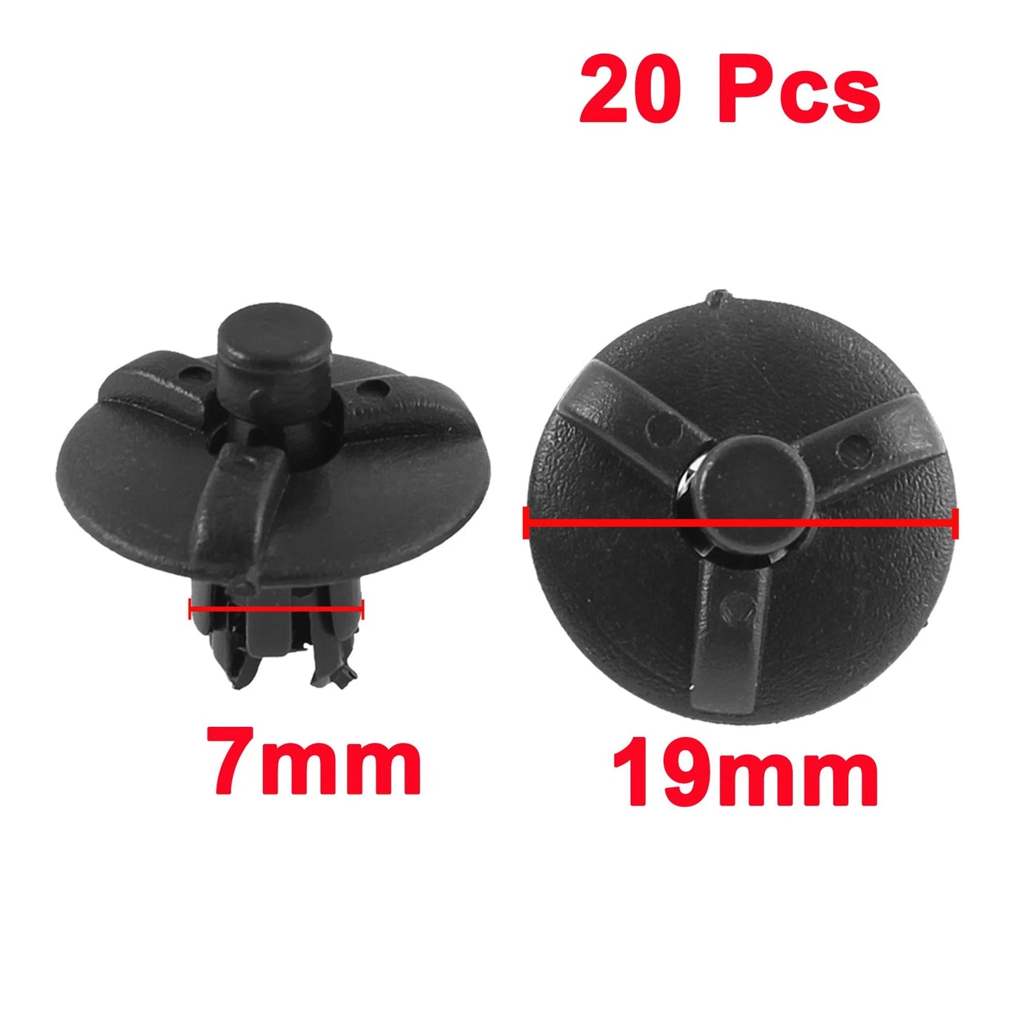 20 x Black Plastic Rivet Clips for Toyota Corolla, Camry (2003-2023)