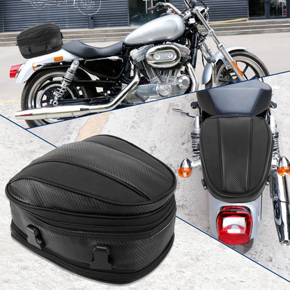Seat Tail Bag Travel Rear Luggage Bag Waterproof 1680D Backpack Black for Motorcycle