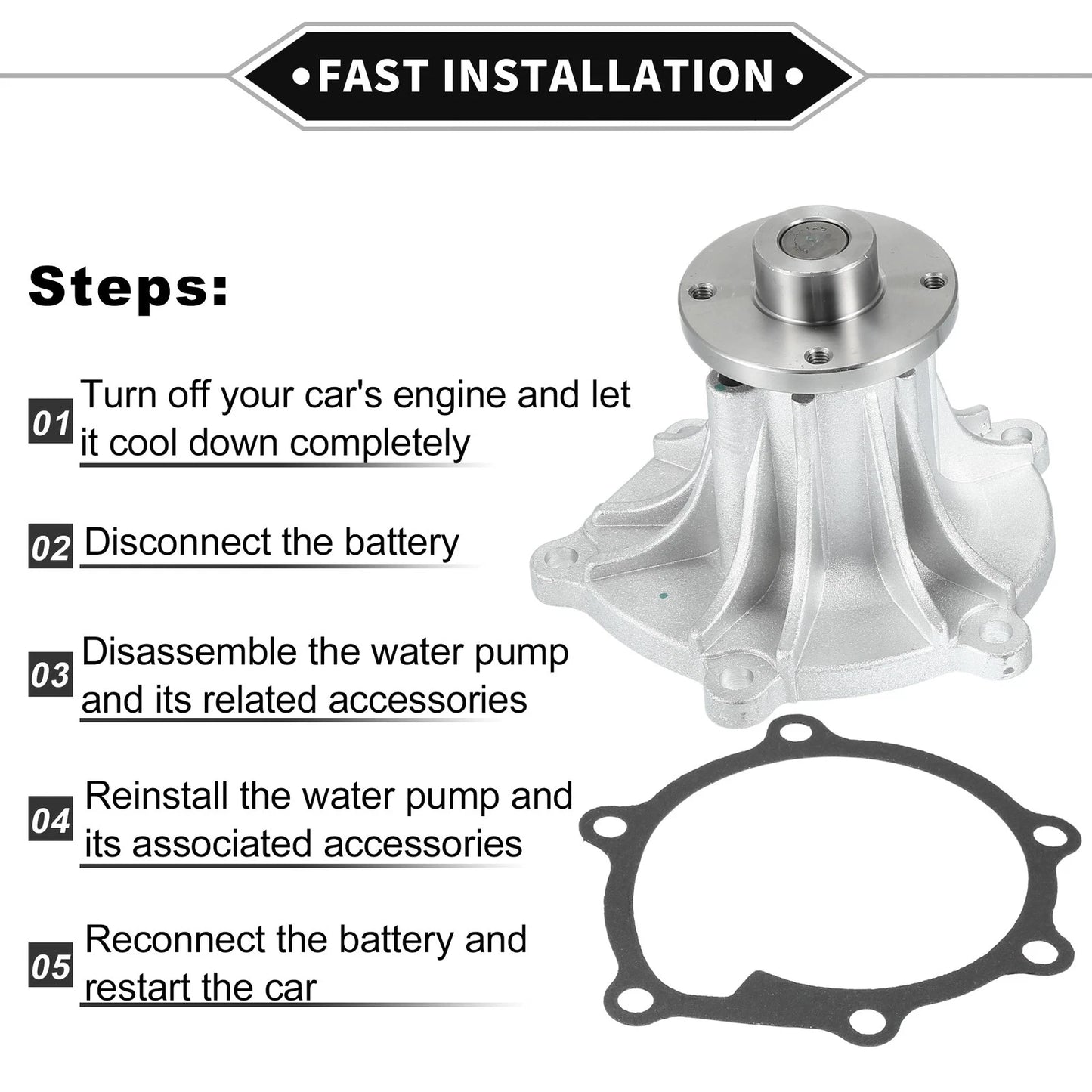 Water Pump & Gasket Kit for Isuzu 4JJ1 (2002-2018)