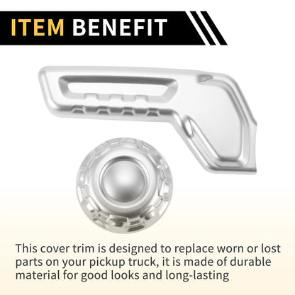 Seat Adjustment Button Cover Trim for Jeep Gladiator JT (2018-2024) Silver Tone