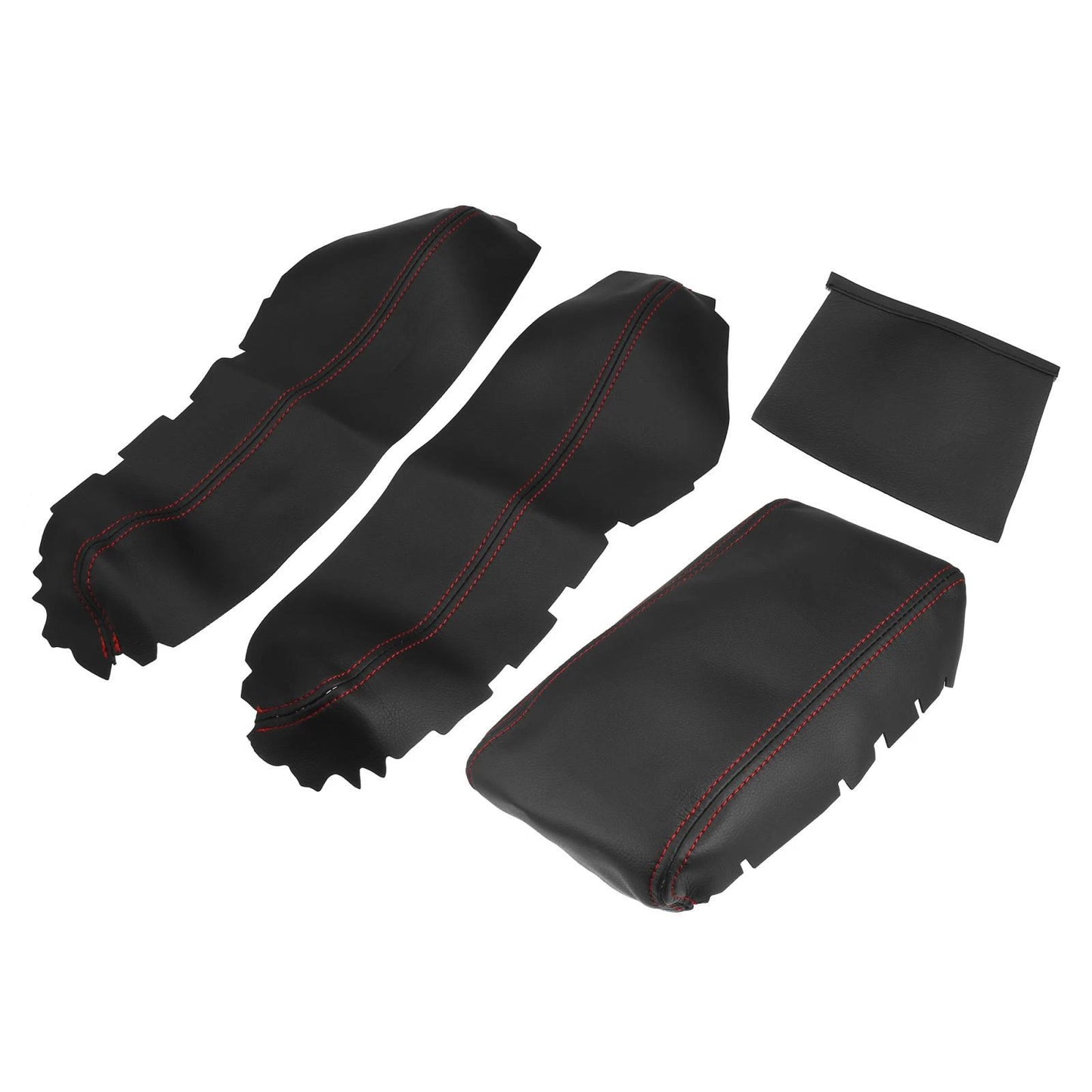 3 Pcs Armrest Covers for Honda Civic 10th Gen (2016-2020) Black Red Line