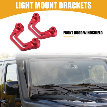 2 x Car Front Light Mounting Holders for Jeep Gladiator JT (2020-2022) Red