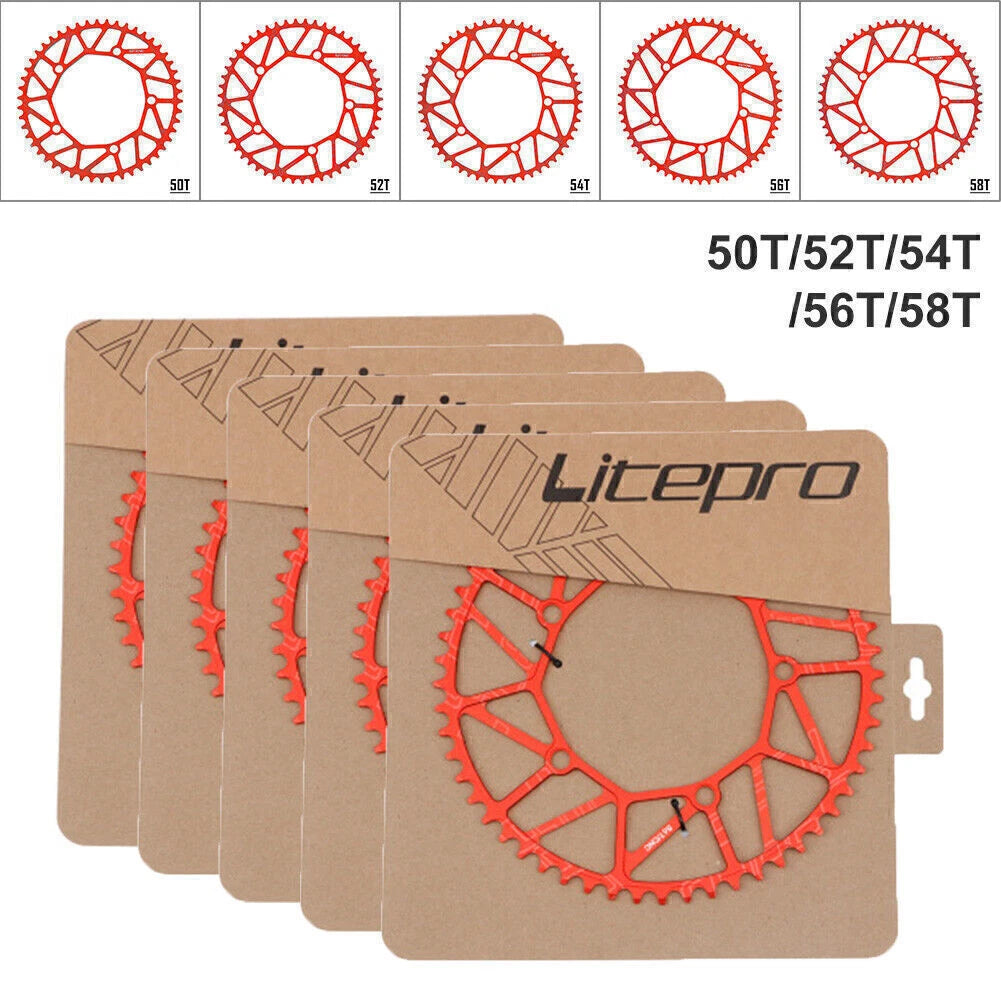 50T-58T Narrow Wide Chainring for Folding Road Bike - Red