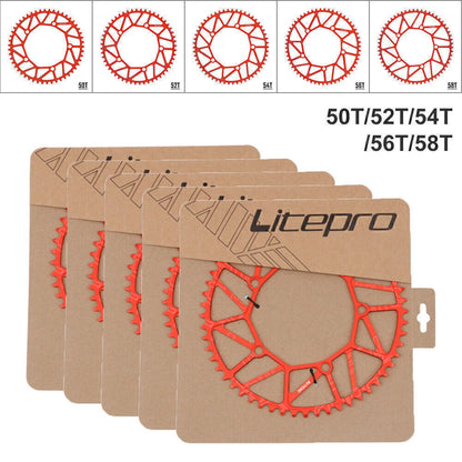 50T-58T Narrow Wide Chainring for Folding Road Bike - Red