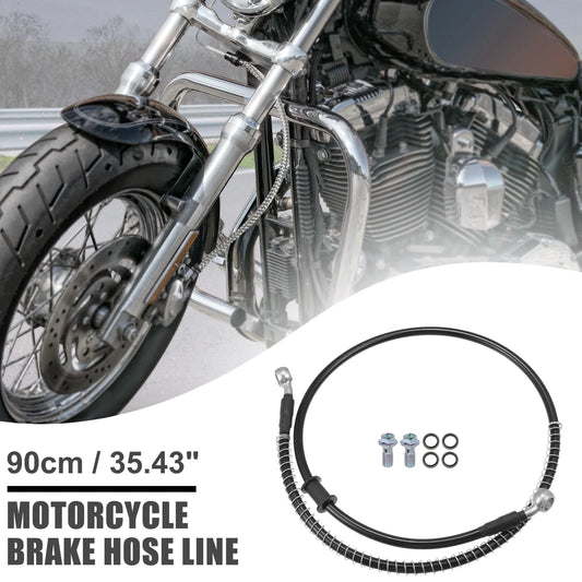 Brake Line 90cm Black Oil Hose Pipe with Spring Protection for Motorcycle