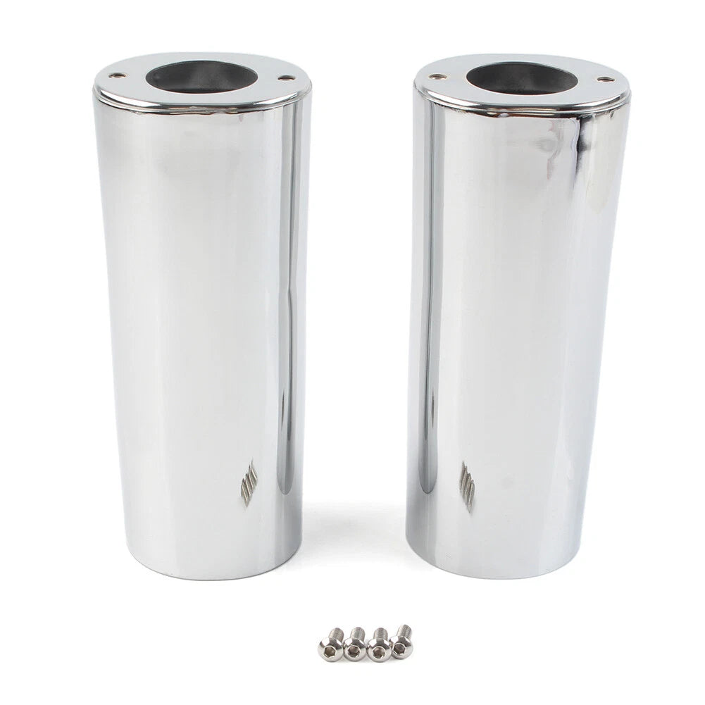 Smooth +2" Extended Fork Slider Covers for Harley Street Glide, Road King, Softail (2006-2023)