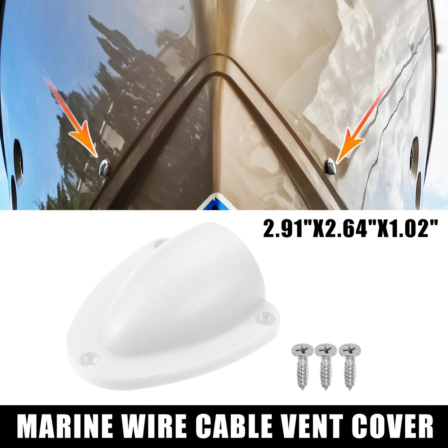 Transducer Cap / 2.91x2.64x1.02 / Vent Wire Cover White for Marine Boat