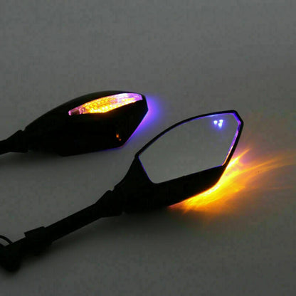 10mm Integrated Turn Signal Lights for Motorcycle Rearview Mirrors