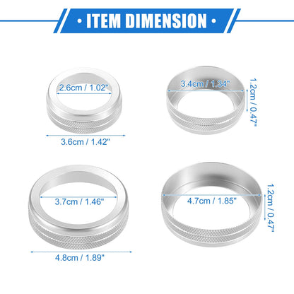 4Pcs AC Audio Volume Tune Switch Knob Covers for Ford F150 (2021-2023)