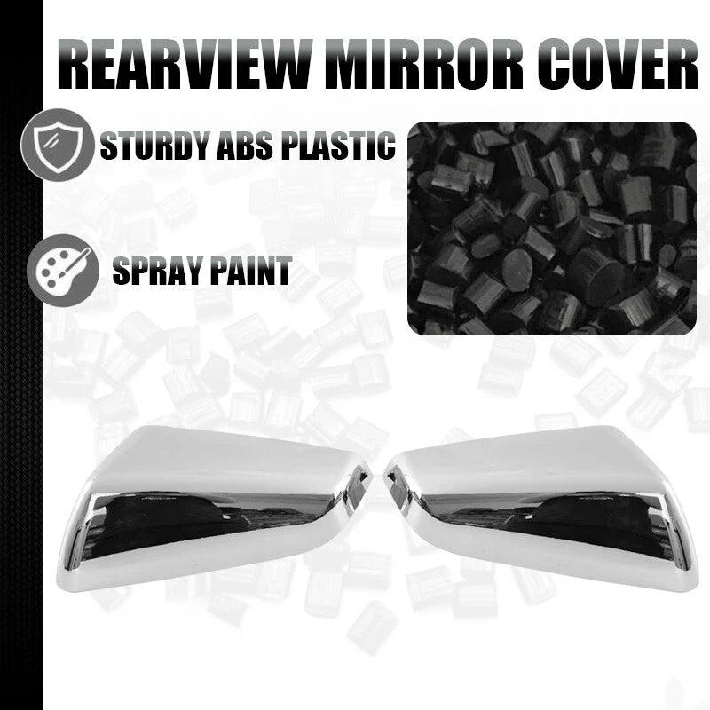Chrome Left & Right Side Mirror Cover Caps for 2018-2024 Chevy Equinox & GMC Terrain
