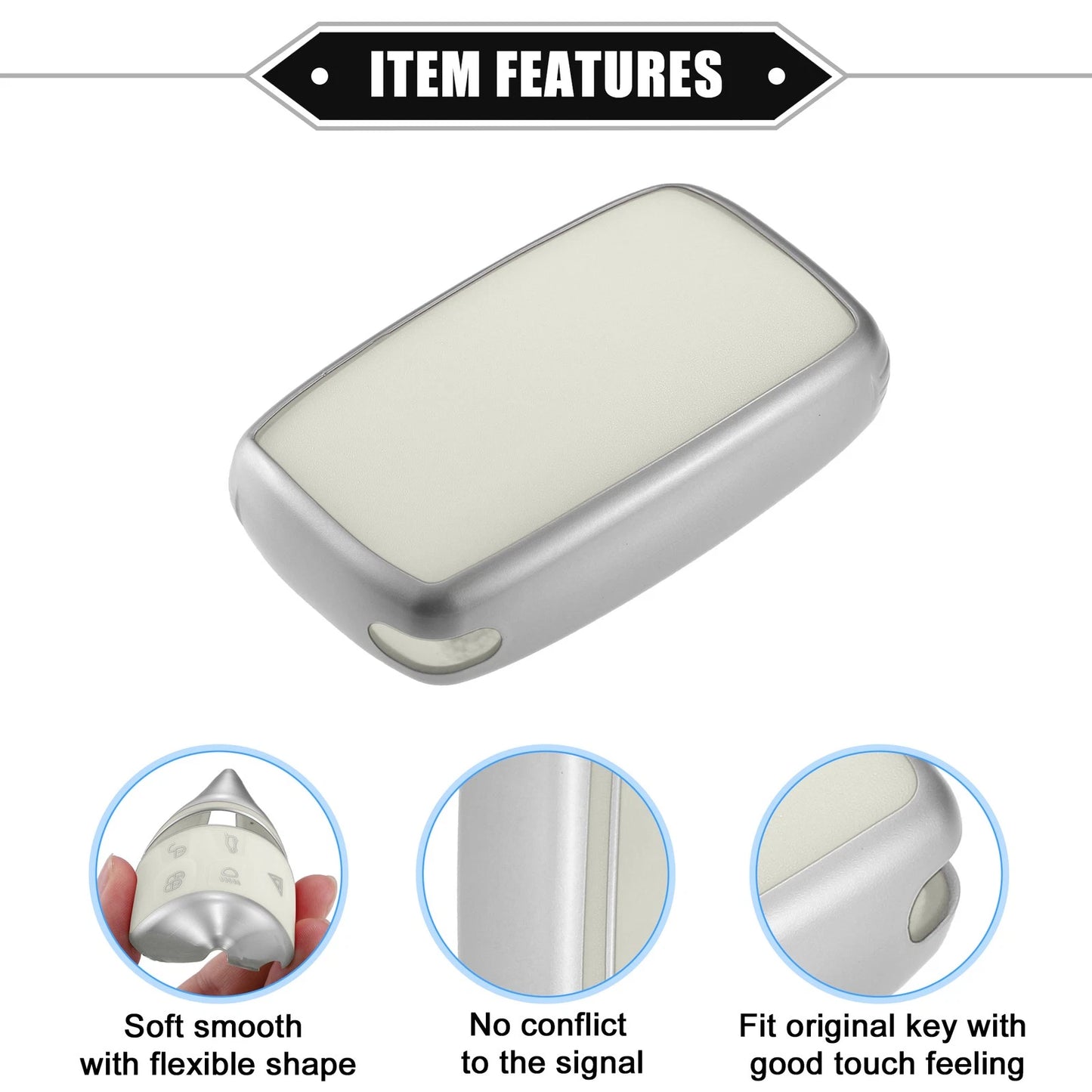 5 Button Key Fob Shell Cover for Land Rover Range Rover (2010-2018) White