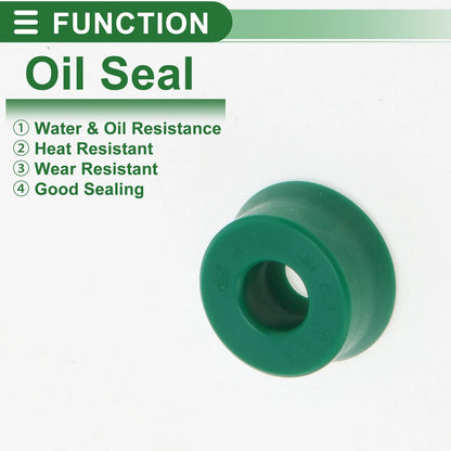 Oil Seal Rotary Shaft Seal TPU 6.3x16.3x8mm Green 5 Pcs for Vehicle