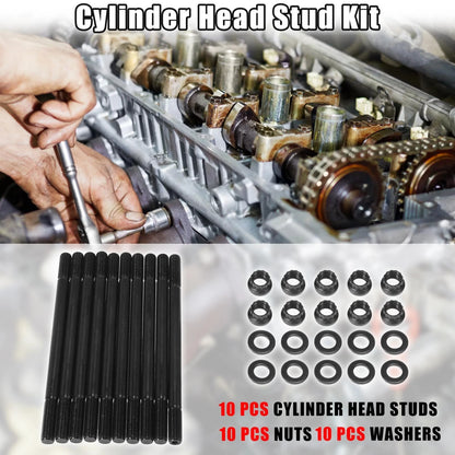 Black Cylinder Head Stud Kit for Honda Civic CRX Del Sol (1988-1995)
