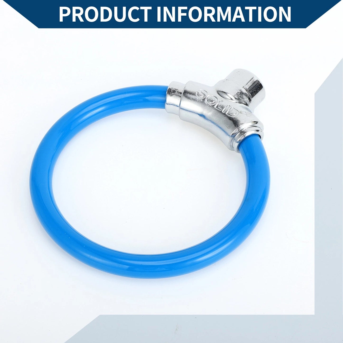 Portable 46cm Anti-Theft Cable Bike Lock for Bicycle - Blue