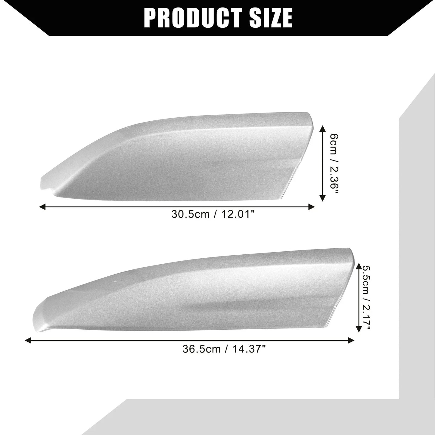 Roof Rack End Cap Covers for Toyota Highlander (2008-2013) Silver Tone