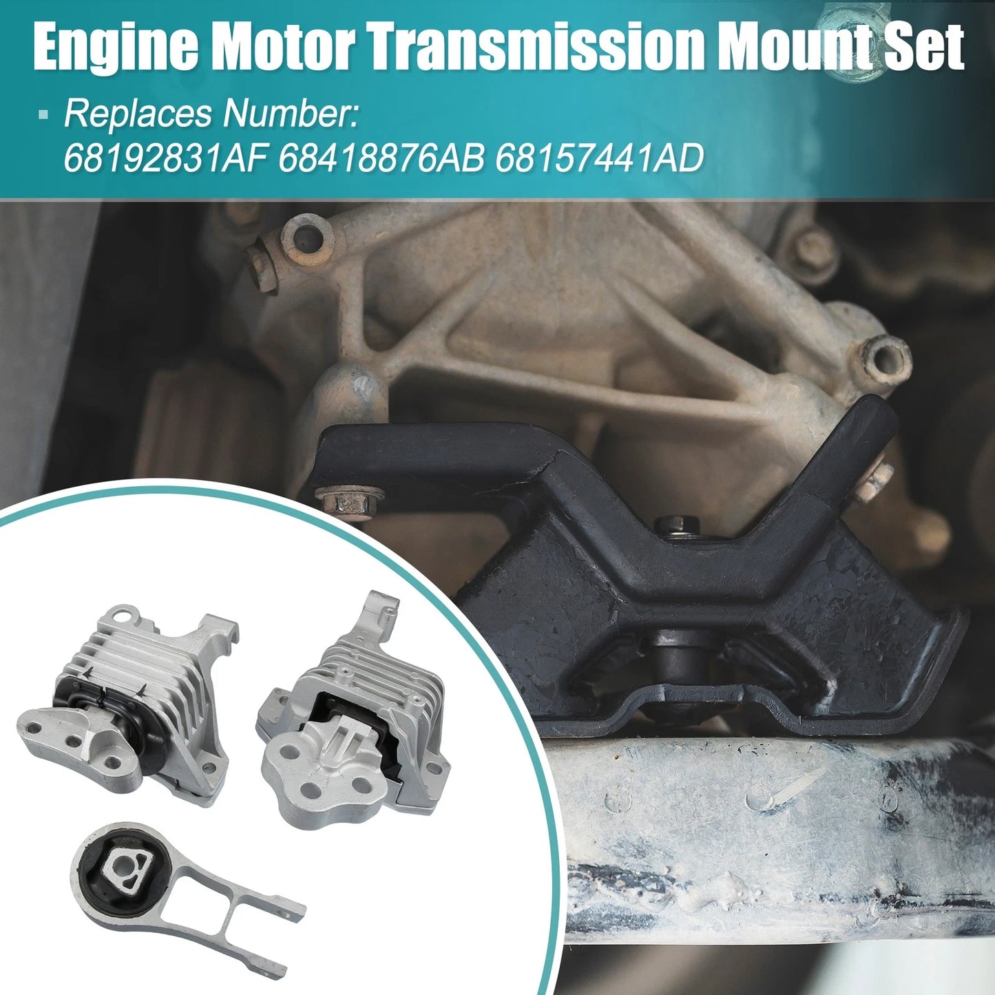 Engine Motor Transmission Mounts Set for Jeep Cherokee & Chrysler 200 (2011-2017)