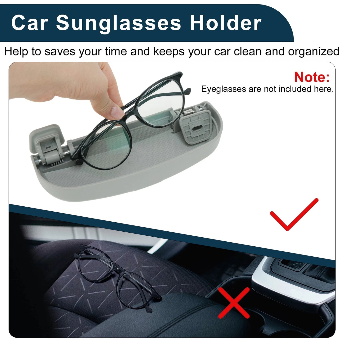 Sunglasses Case for Ford Kuga MK3 ST-Line (2020-2025) Grey 1 Set