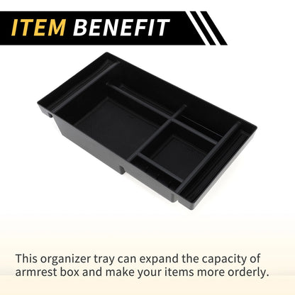 Center Console Organizer Tray for Chevy Silverado & GMC Sierra - Black