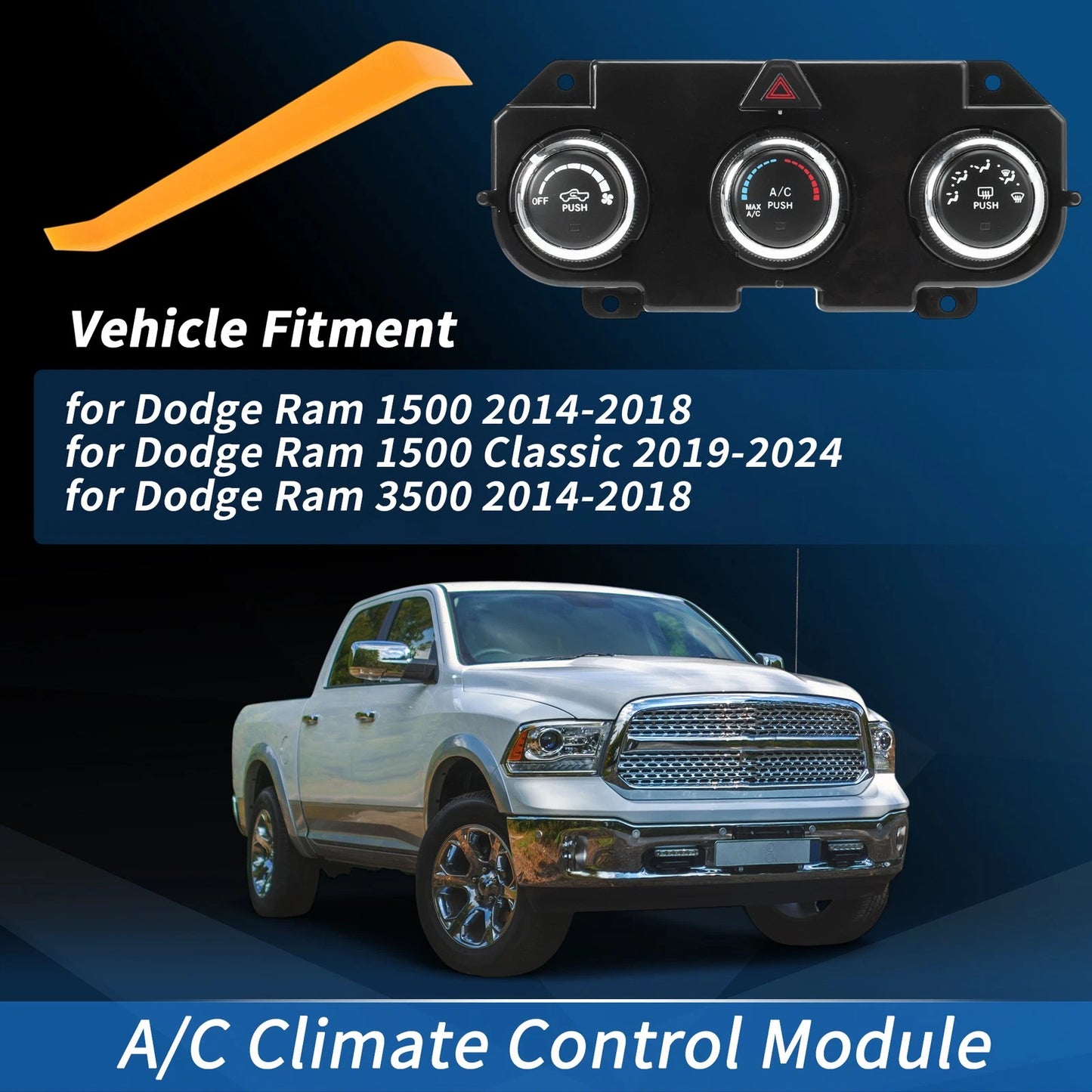 A/C Heater Climate Control Module Panel for Ram 1500 (2014-2018)