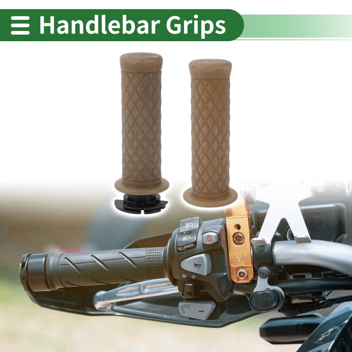 7/8 22mm Hand Grips Cover Kit for Motorcycle TPU Clear Brown