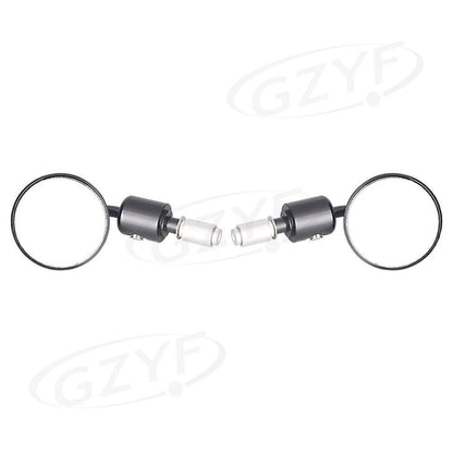 Bar End Rearview Side Mirrors 7/8" for Bobber Cafe Racer Black